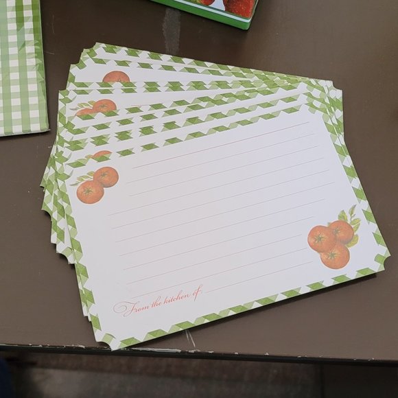 Recipe Card Holder Tomatoes Green Plaid Cards Index Cardboard Style Kitchen Cute - Picture 2 of 12